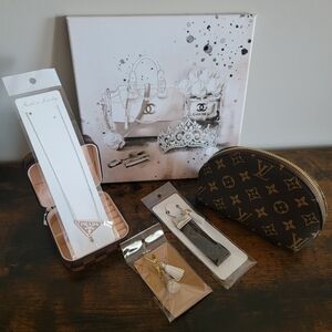 🎁 24hr Sale 🎁 6pcs Set Of Monogram Pouch, Keychain,Checkered,Box,Decor,Jewelry